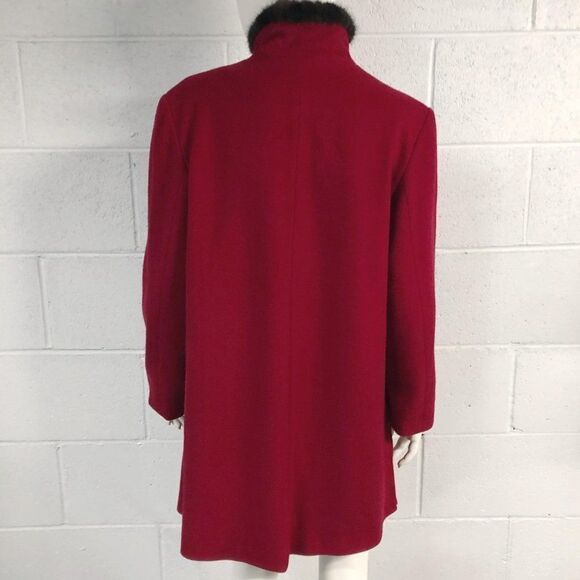 Womens FLEURETTE Red Loro Piana Wool Mink Trimmed - Picture 3 of 13